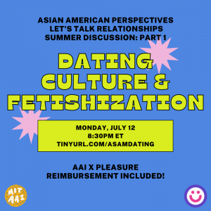 Advertisement for Dating Culture & Fetishization discussion event